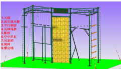 <b>高空拓展器材-高空七面体组合训练架</b>